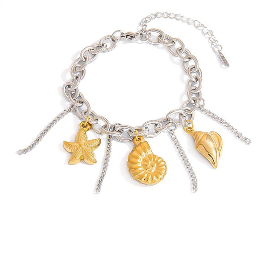 Two tones charm bracelet