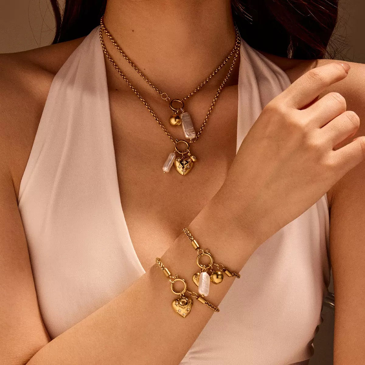 Heart charm bracelet