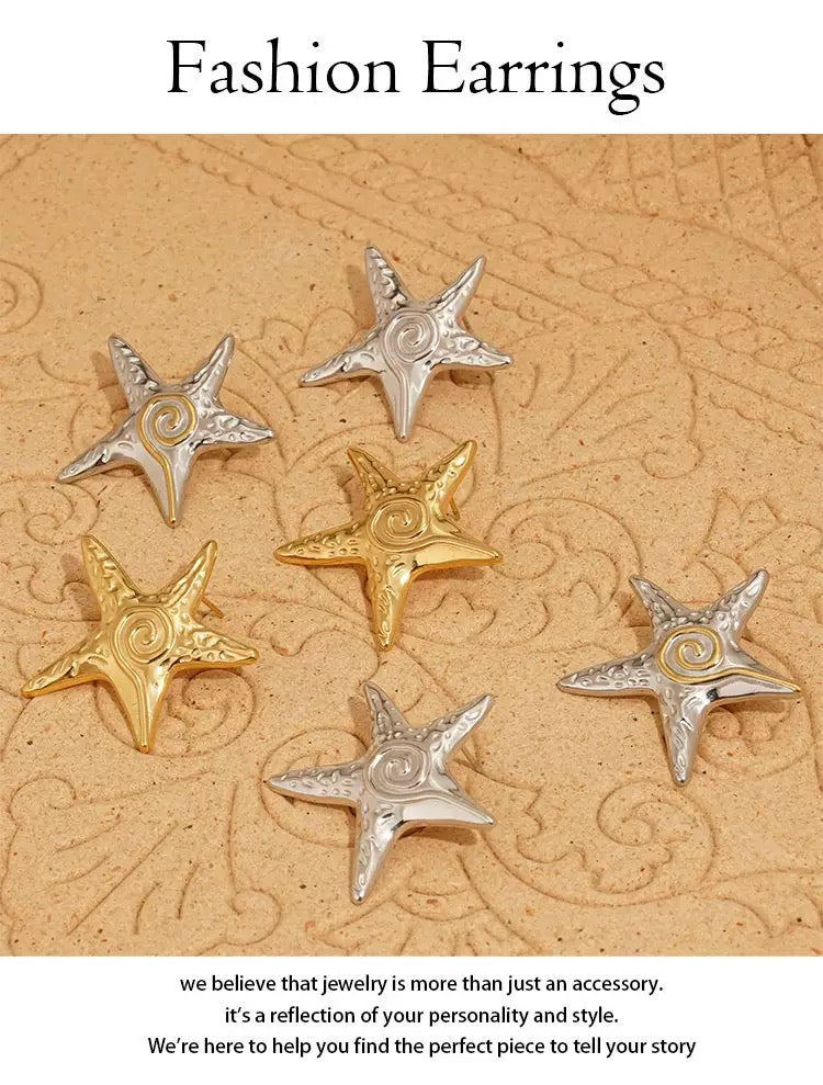 Swirl starfish earrings