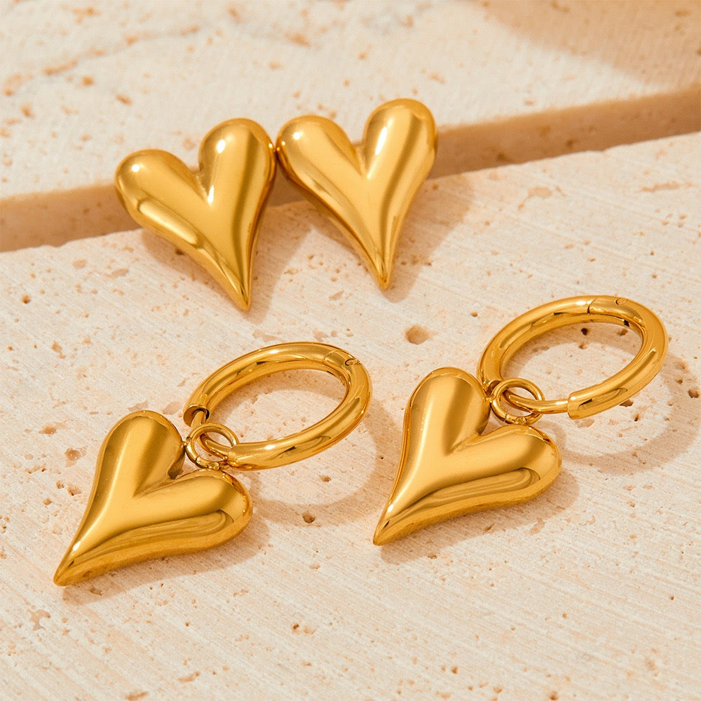 Heart hoop earrings