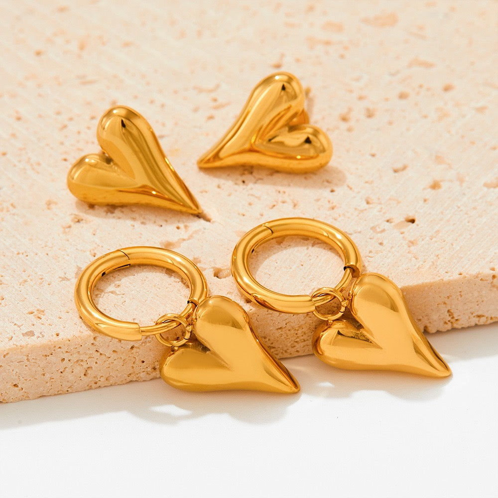 Heart hoop earrings