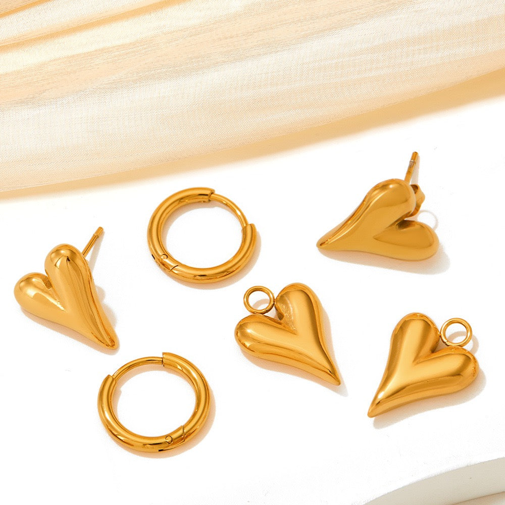 Heart hoop earrings