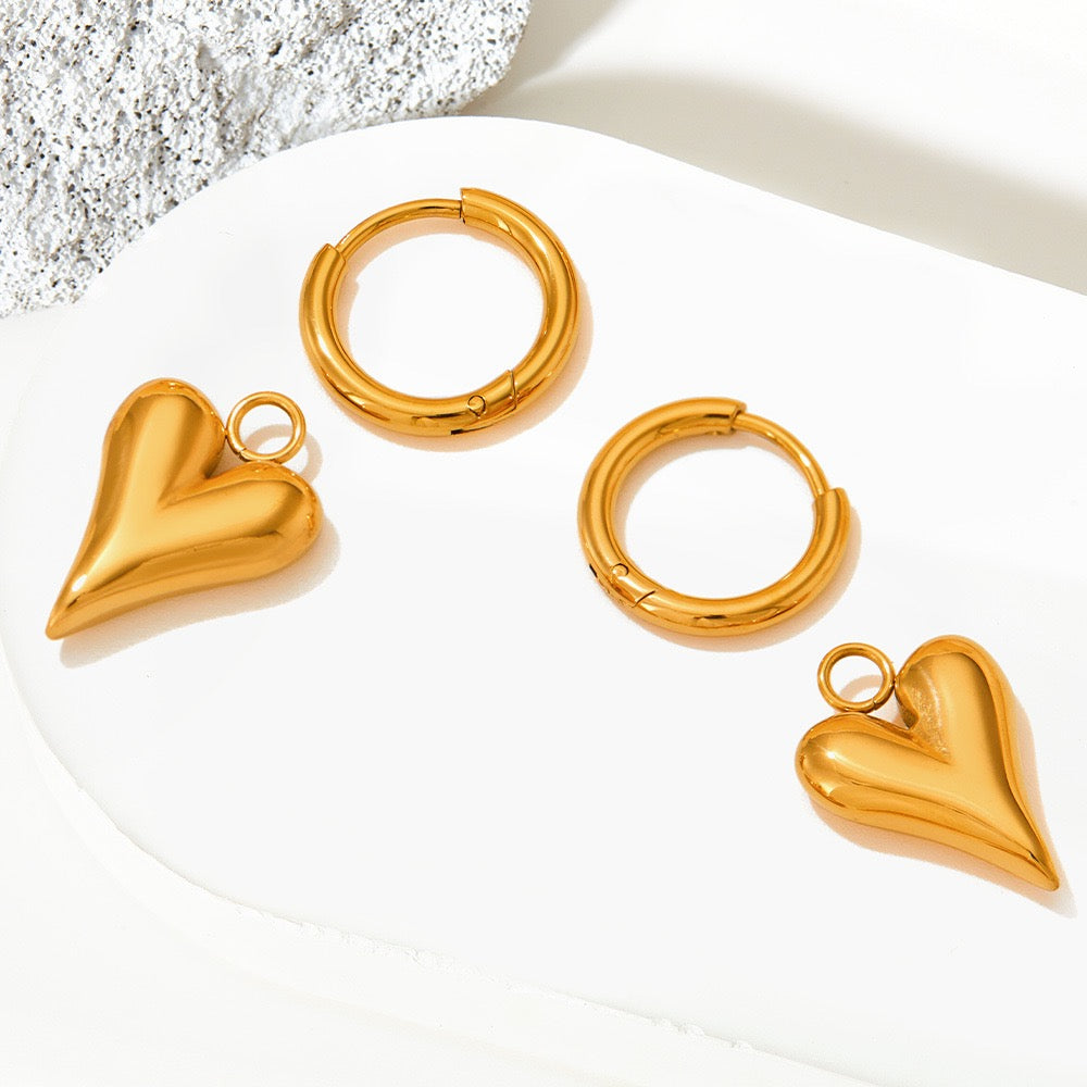 Heart hoop earrings