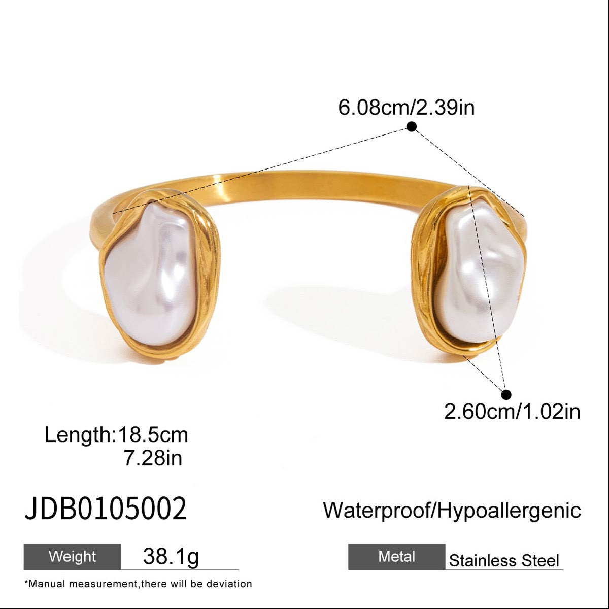 Baroque pearly bangle set