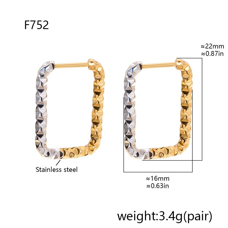 Two tones dainty hoops earrings