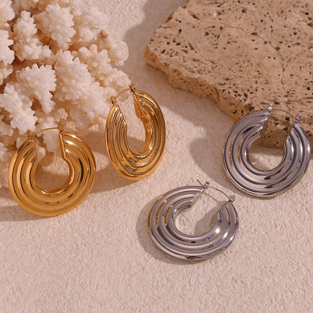 Wheels hoops earrings