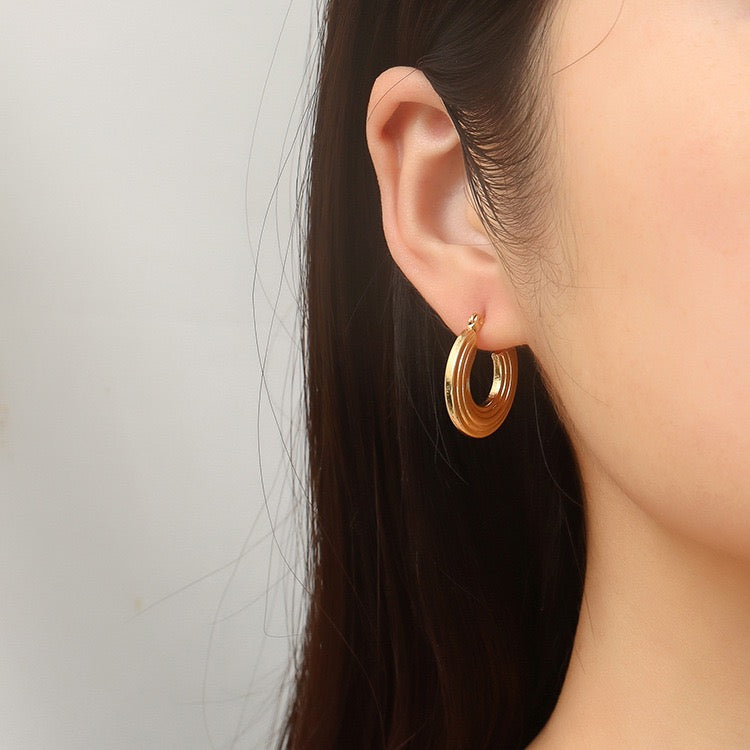 Wheels hoops earrings