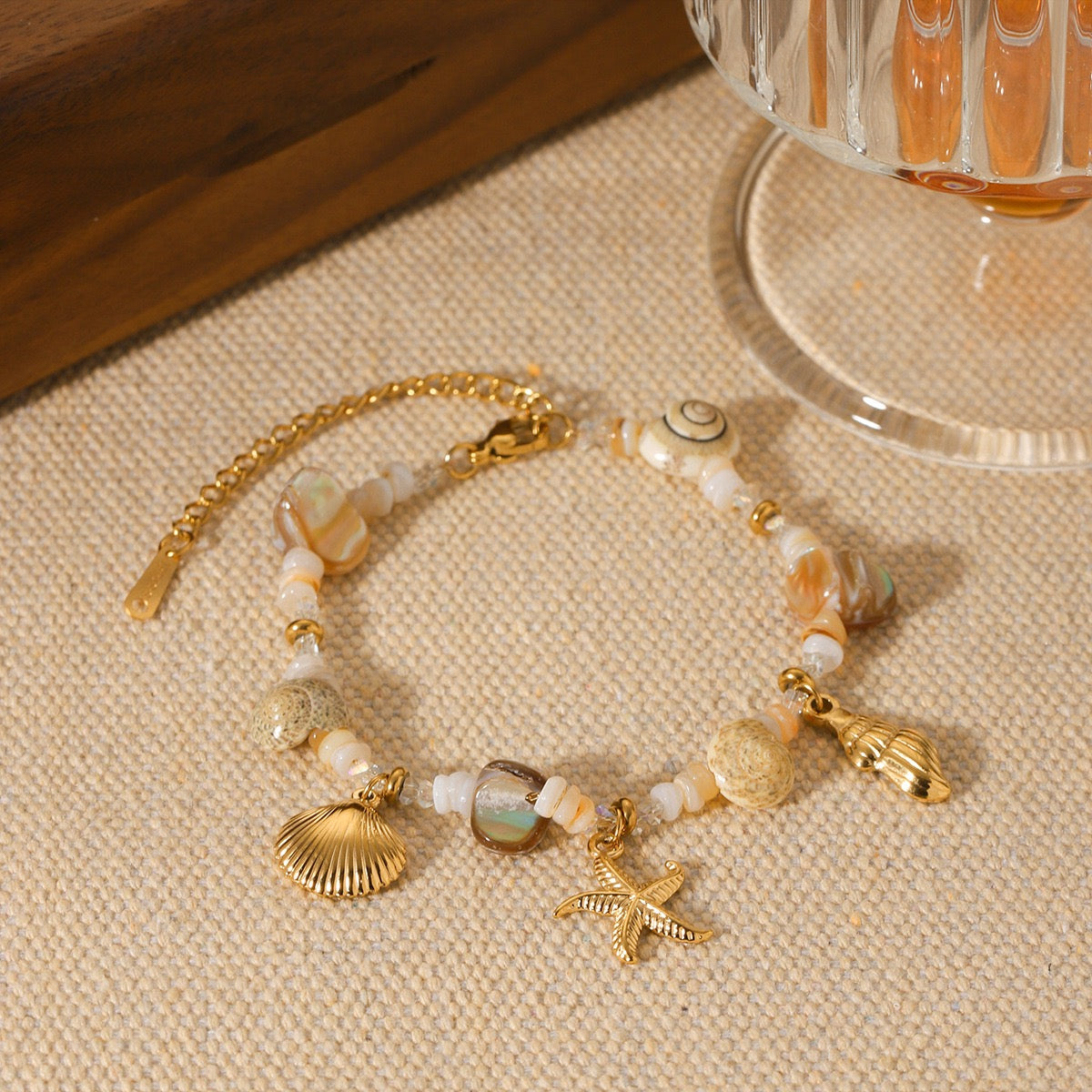Ocean souls natural shell starfish charm set