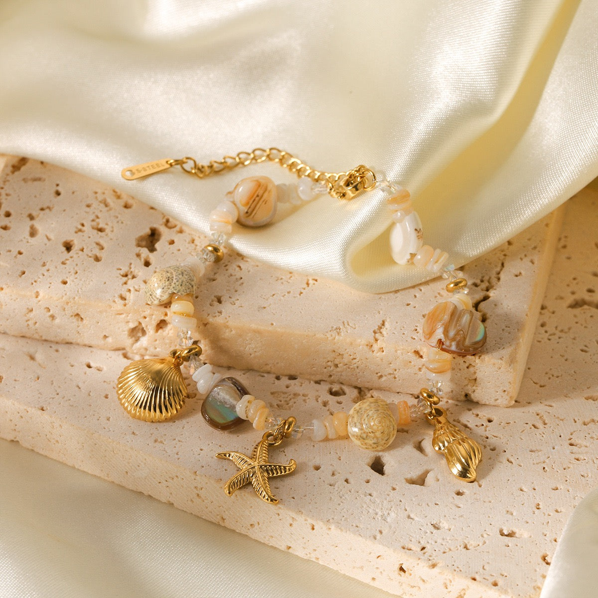 Ocean souls natural shell starfish charm set