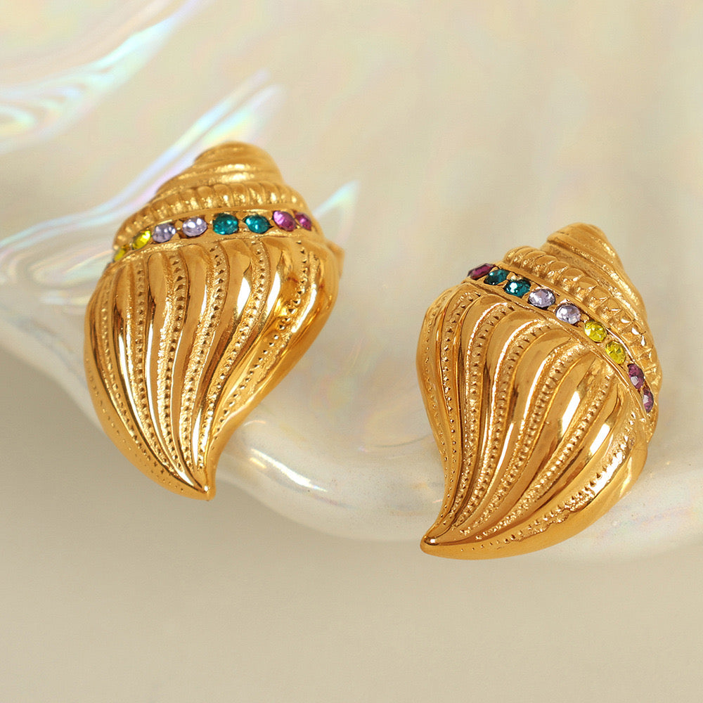 Lemon Summer seashell earrings