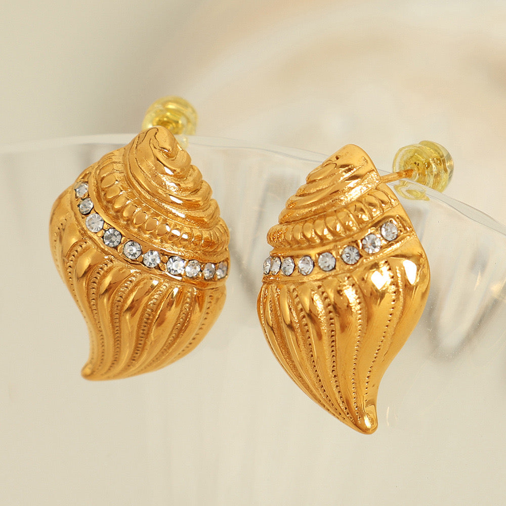Lemon Summer seashell earrings