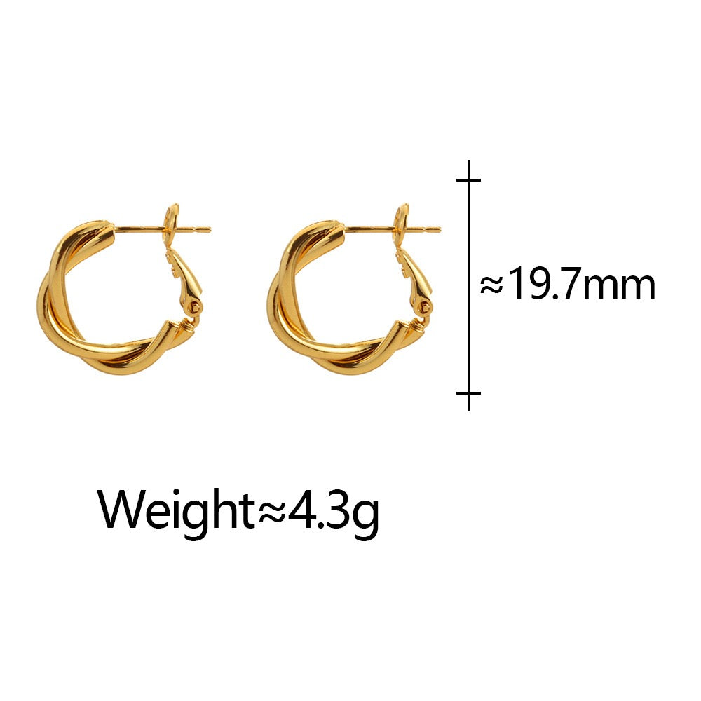 Dainty pattern hoops earrings