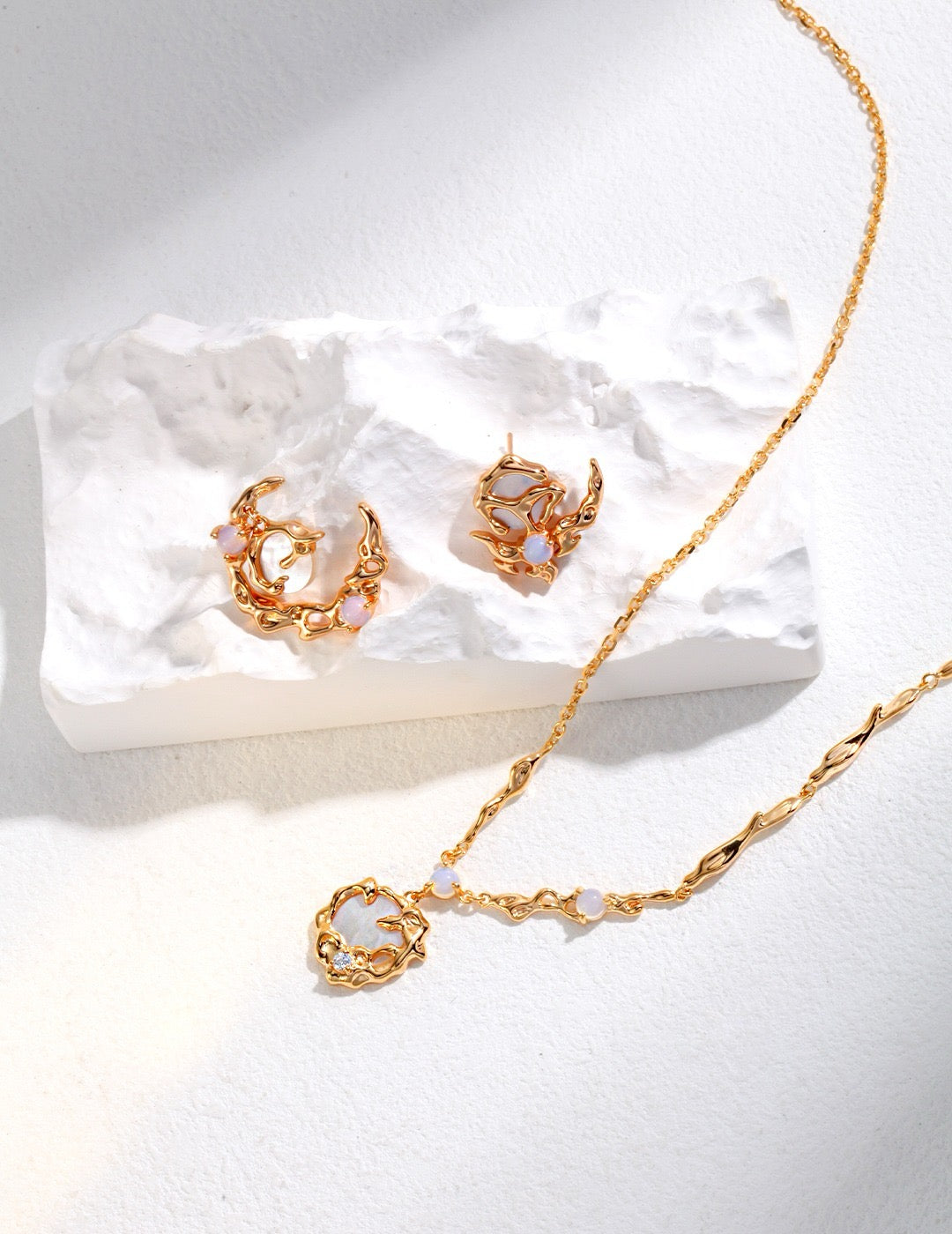 Moon stone dream set earrings