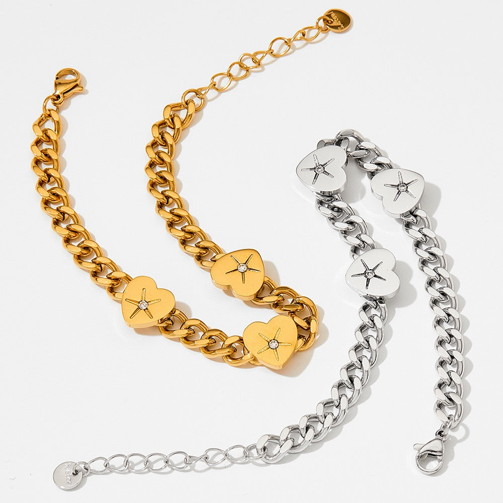 Heart chain bracelet
