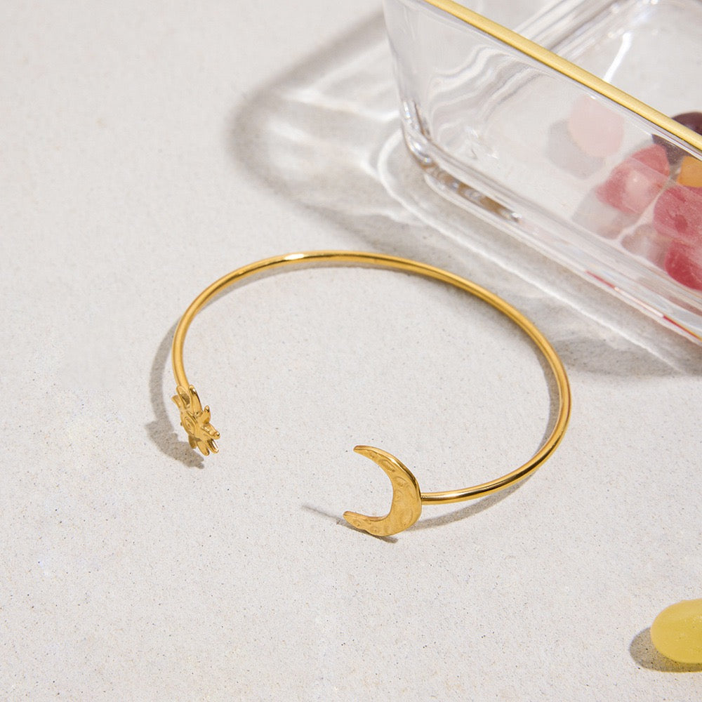 Moon and sun bangle