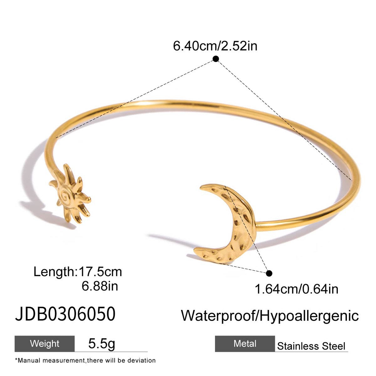 Moon and sun bangle