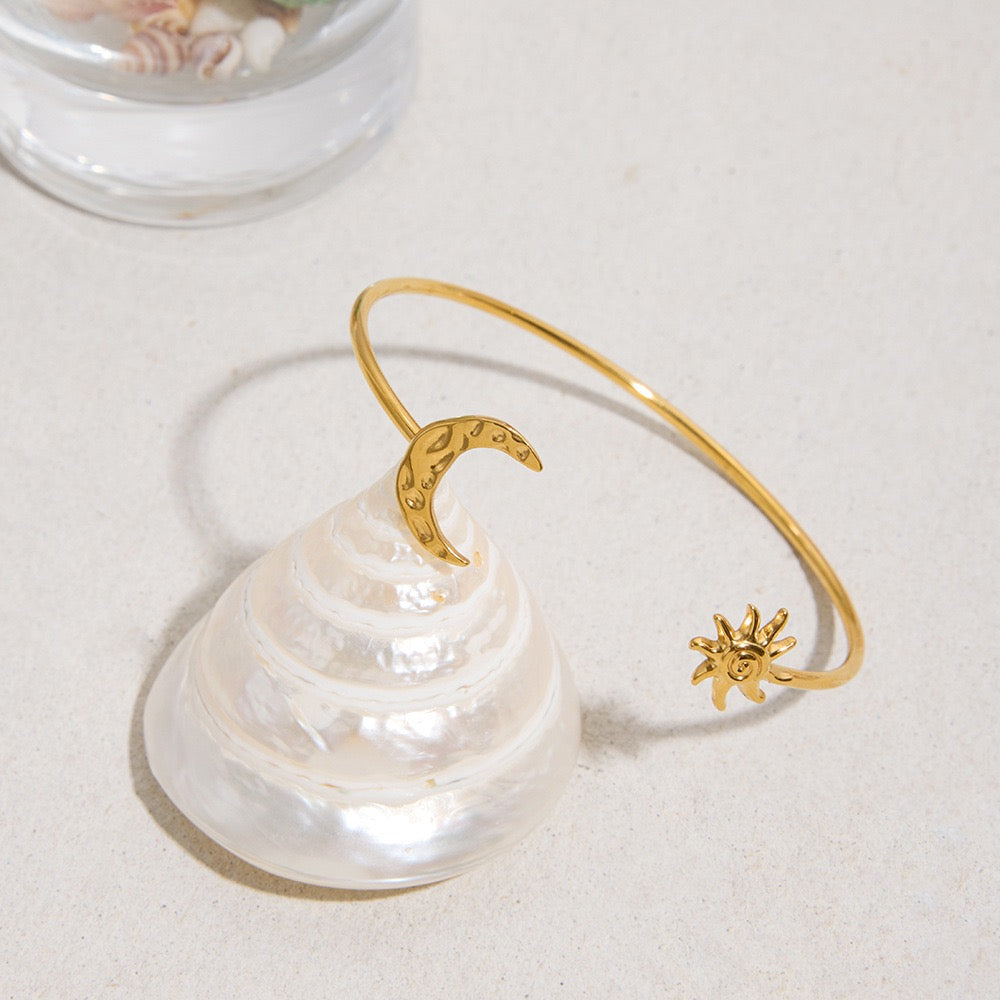 Moon and sun bangle