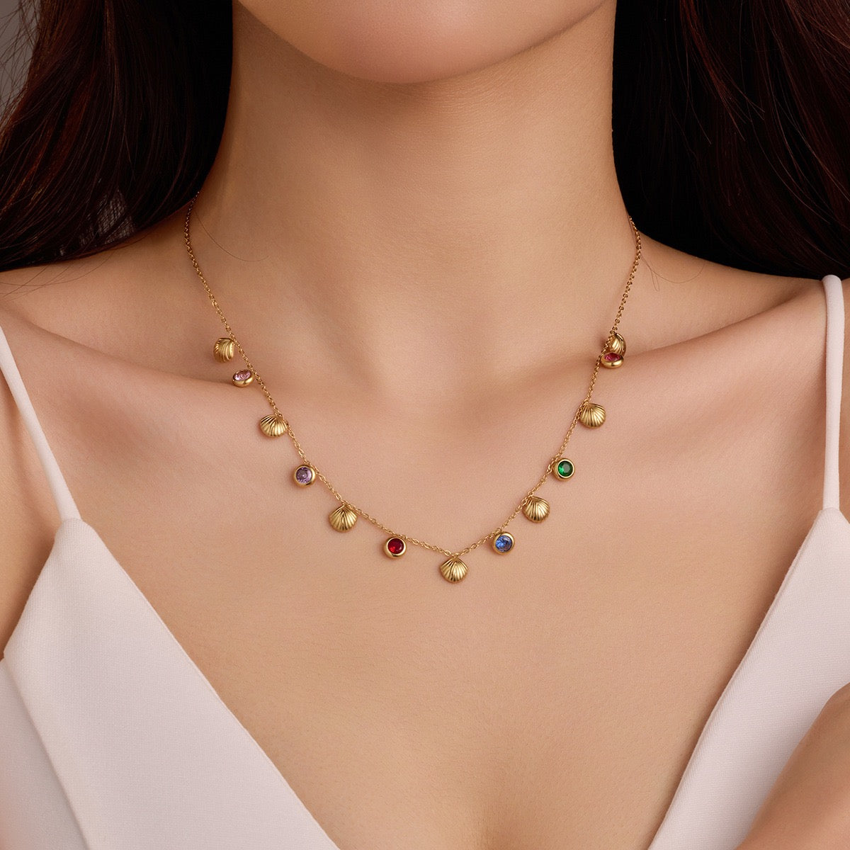 Rainbow shell charm set