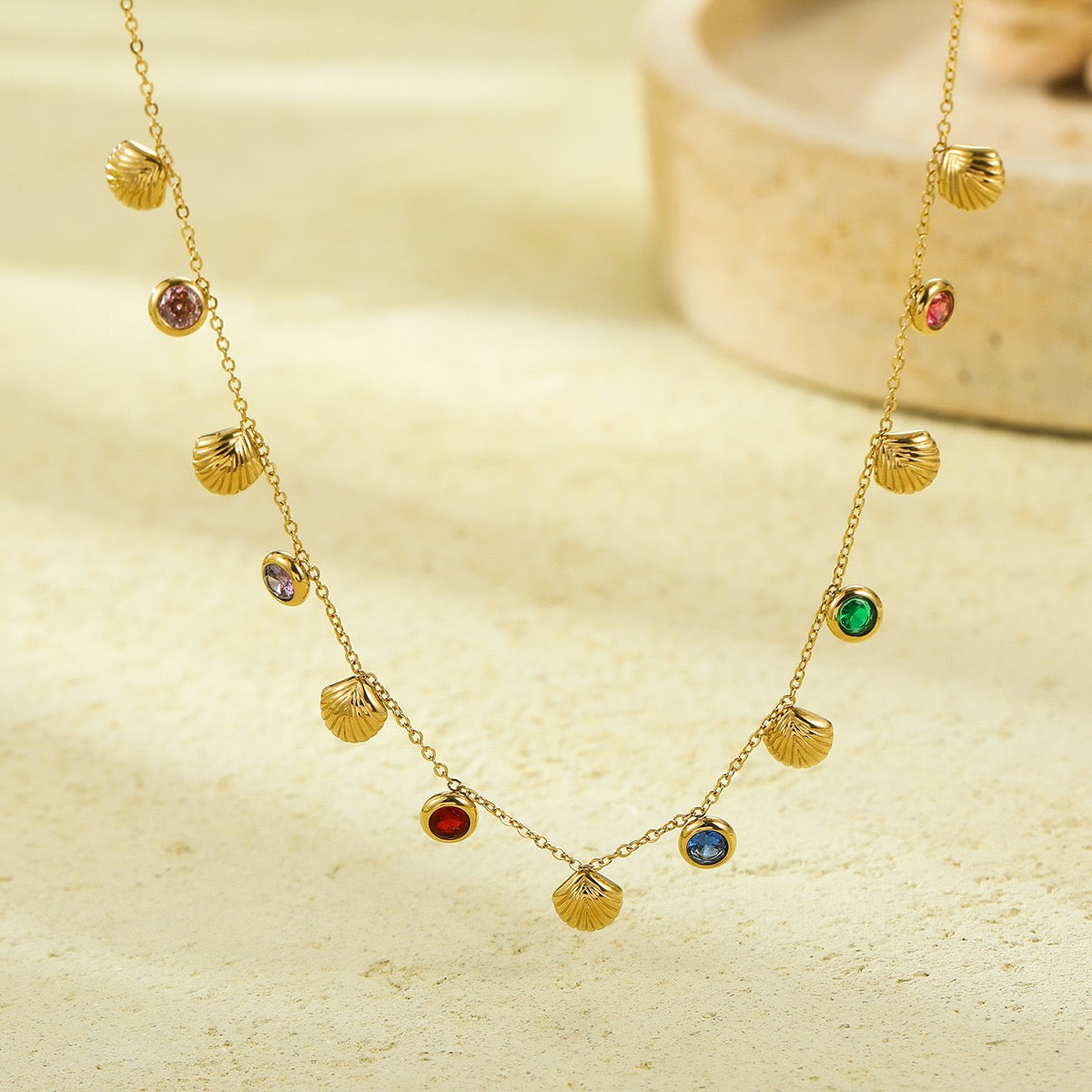 Rainbow shell charm set