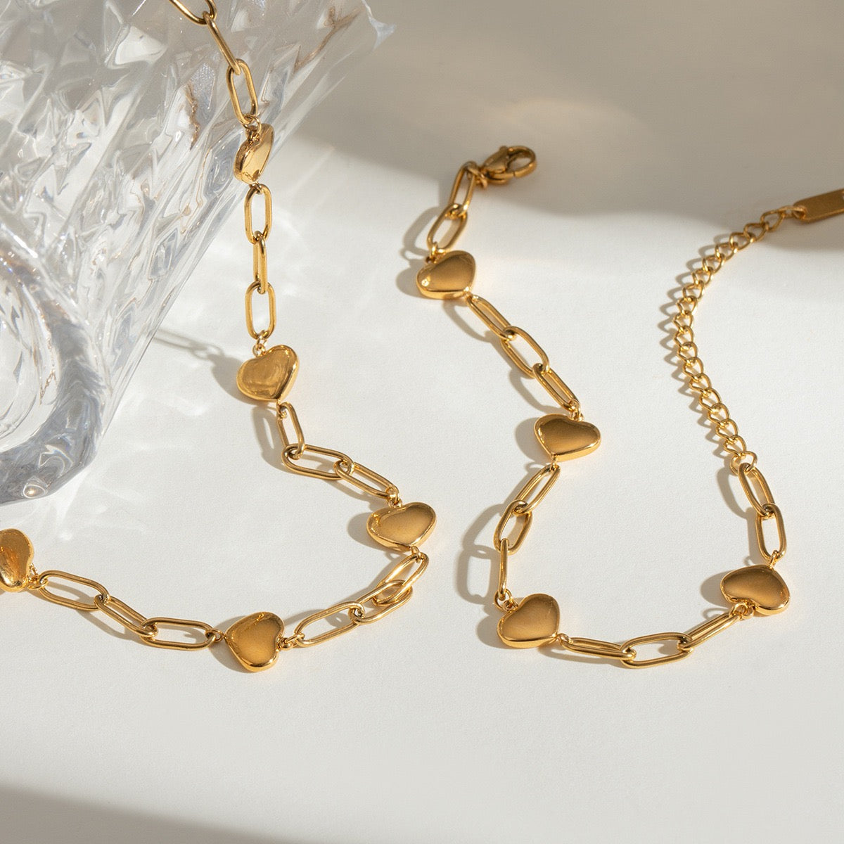 Heart chain bracelet