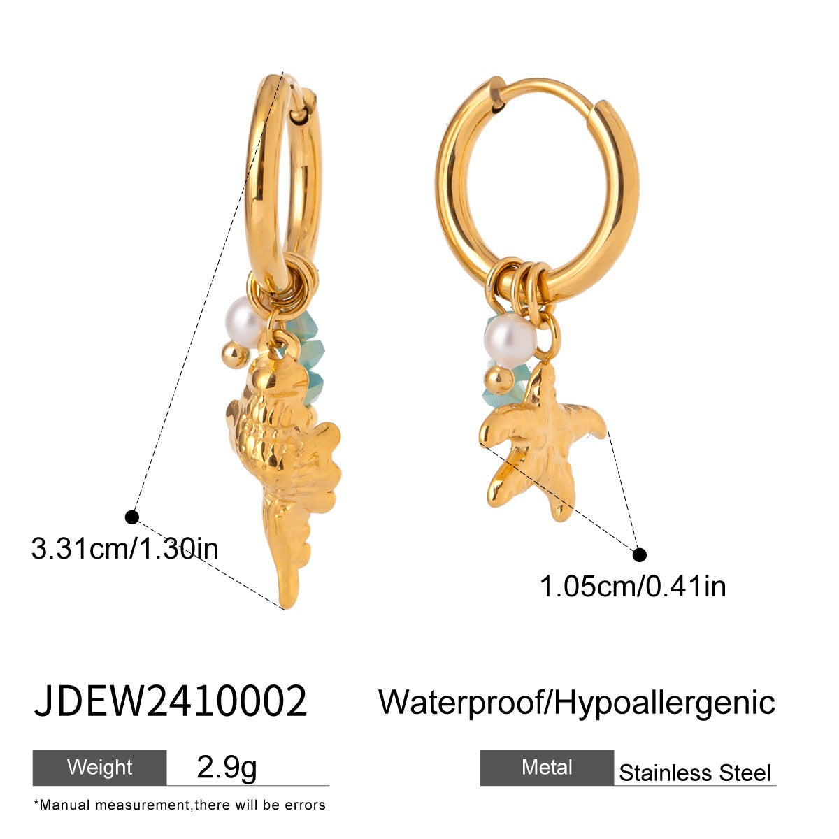 Starfish little hoops