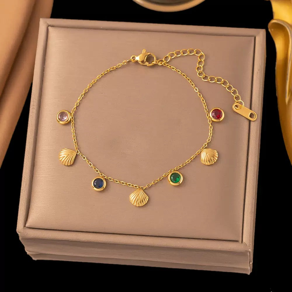 Rainbow shell charm set
