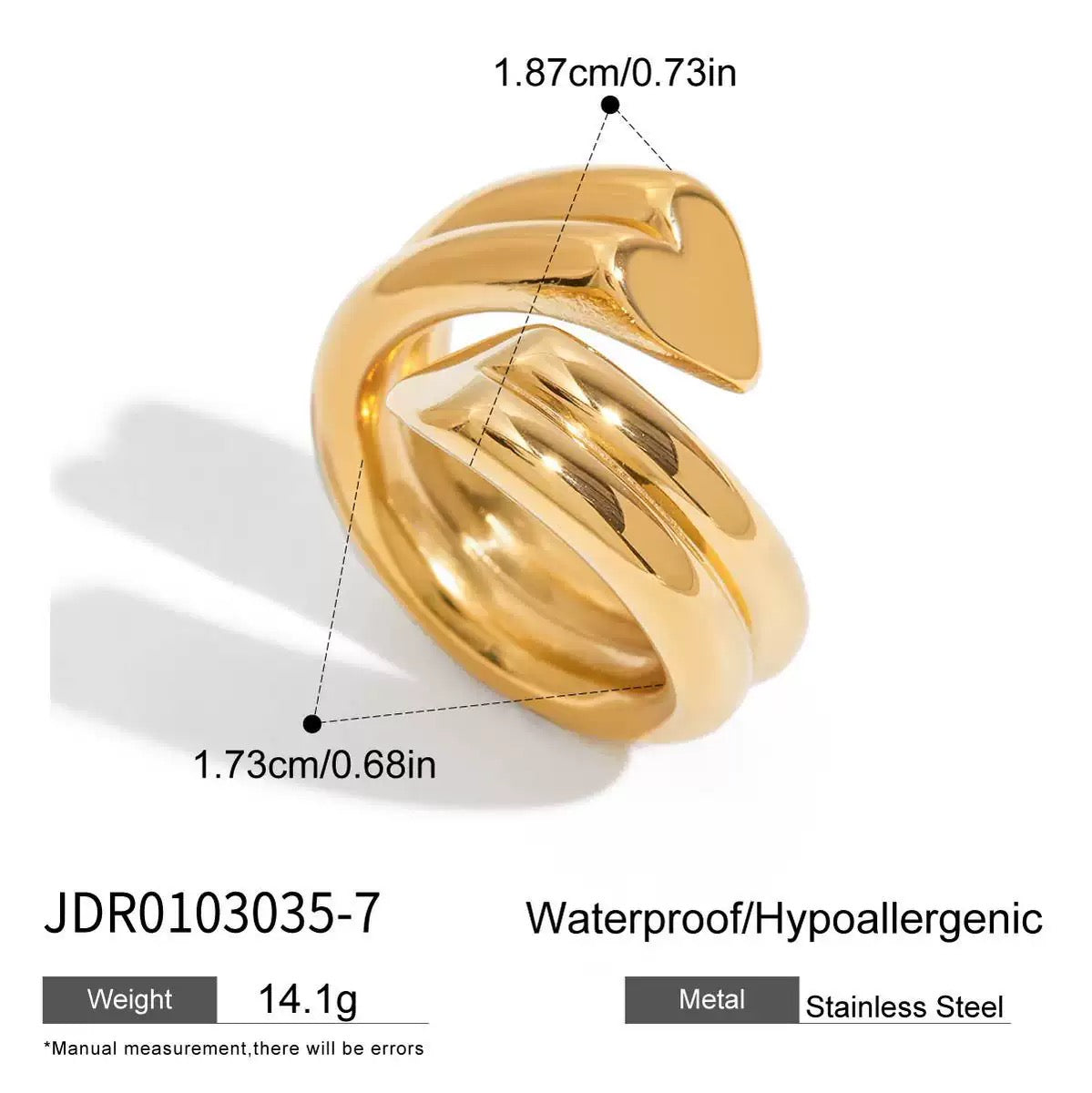 Double heart band ring