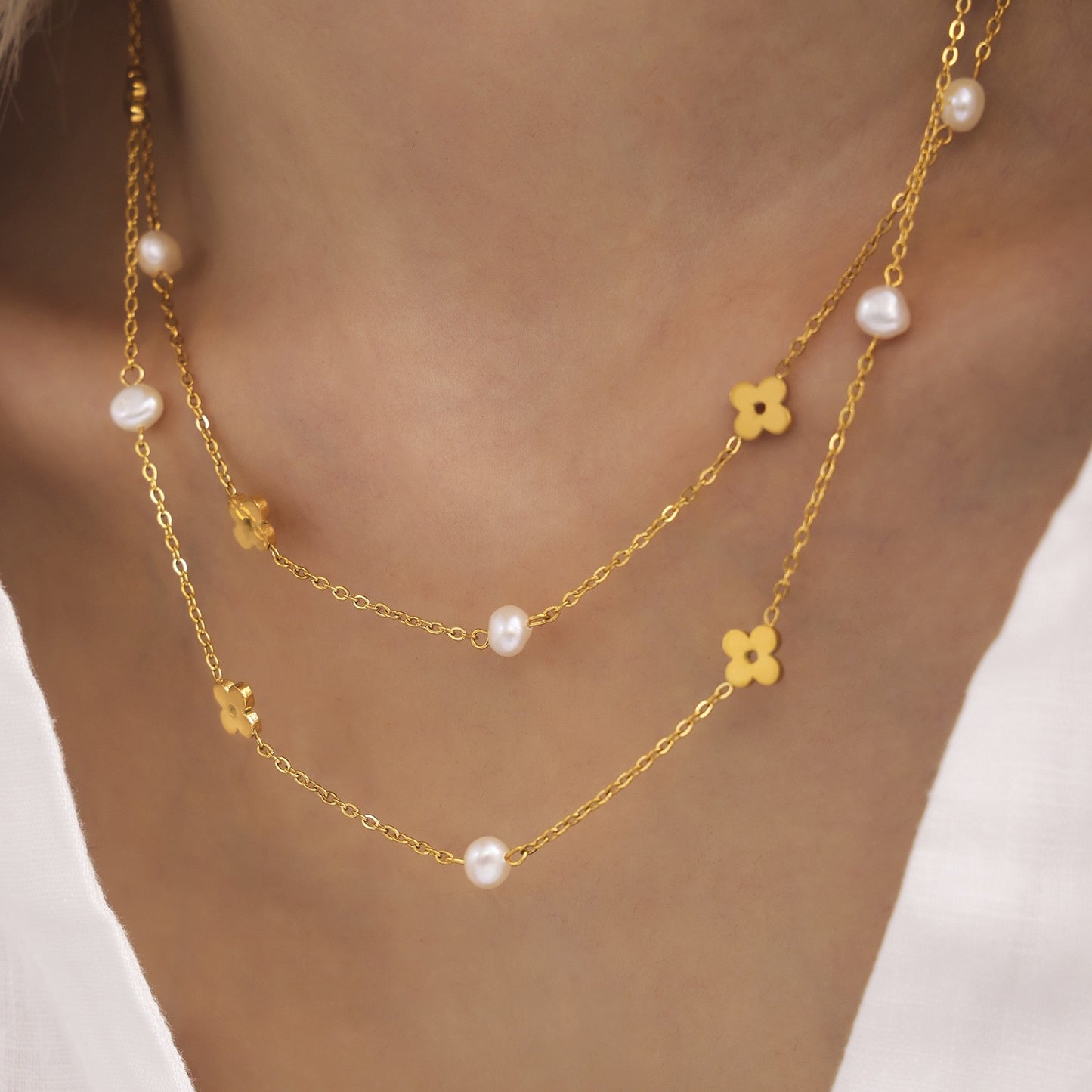 Clover pearl set