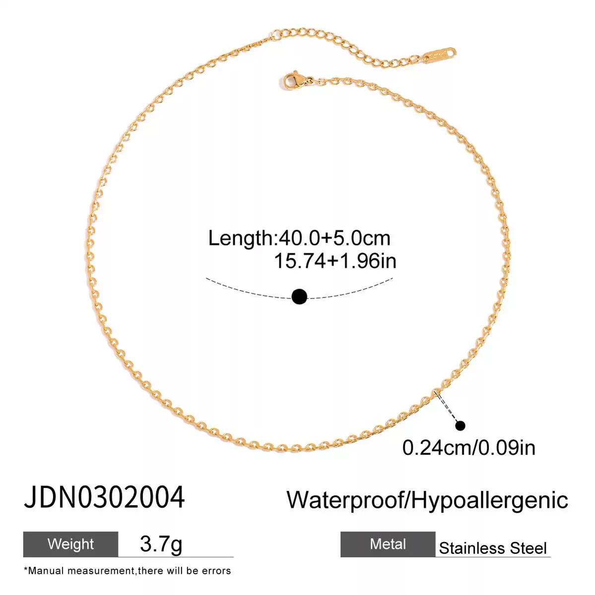 Dainty hoopy chain necklace