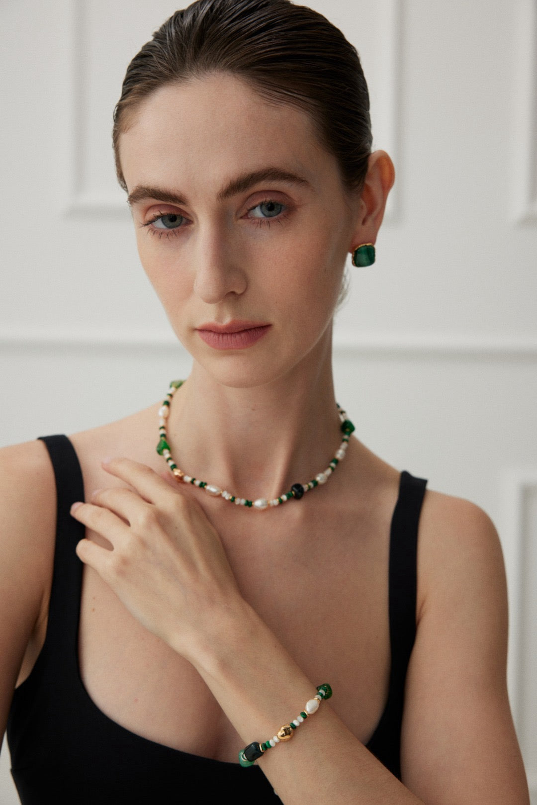 Nick Malachite Pearl set