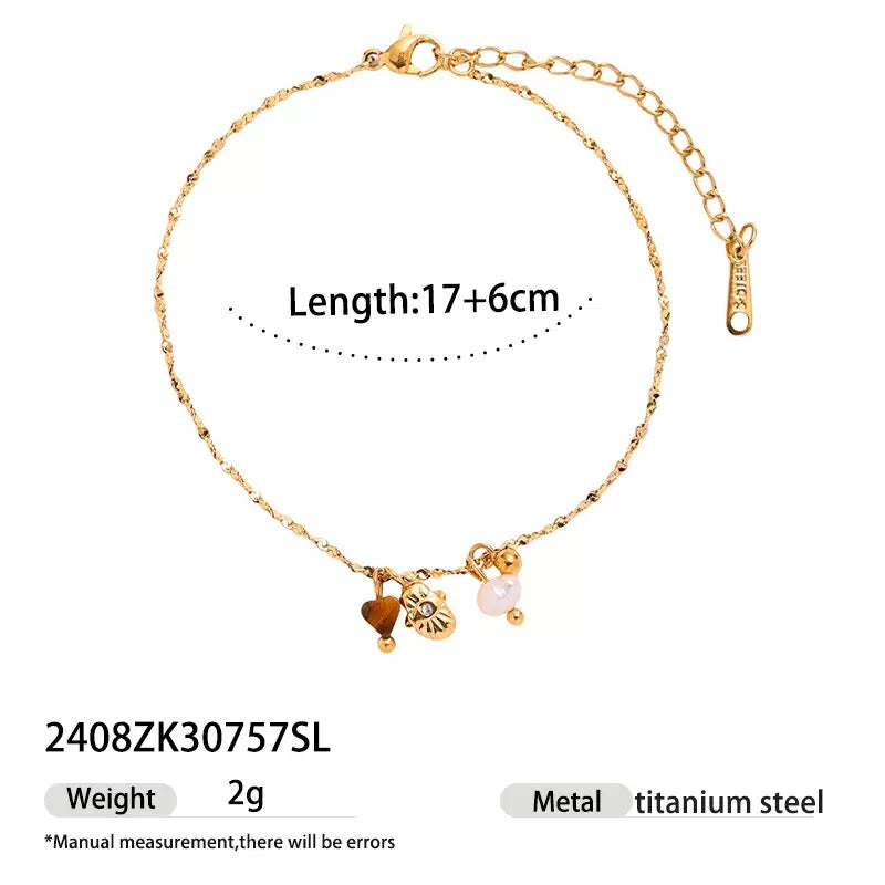 Dainty drop palm tree bracelet