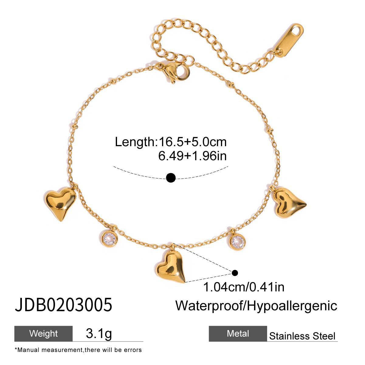 Dainty drop charm bracelet