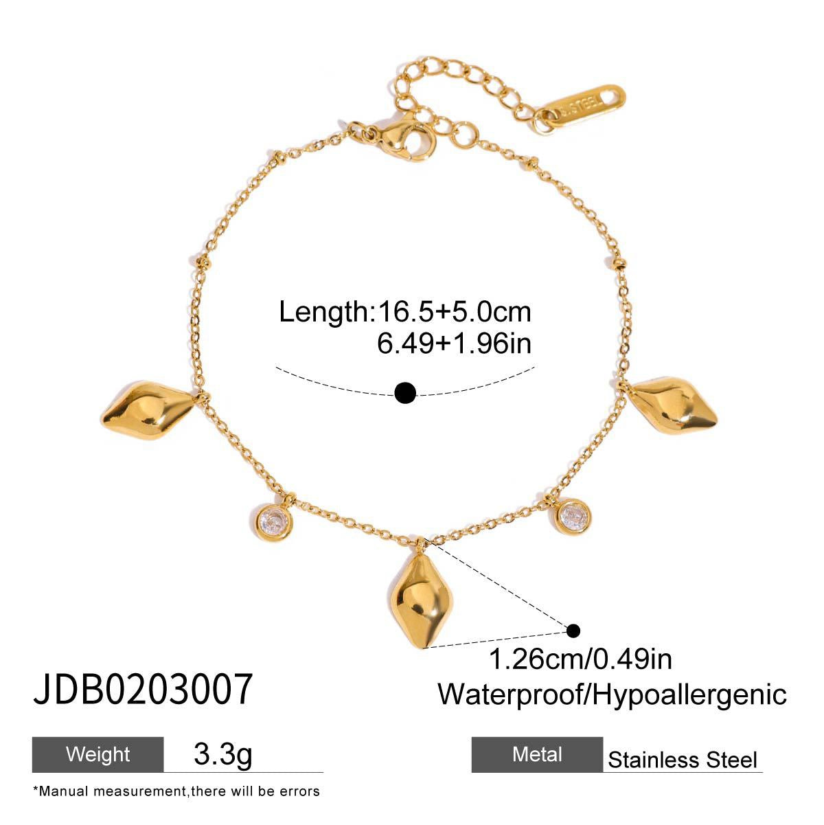 Dainty drop charm bracelet
