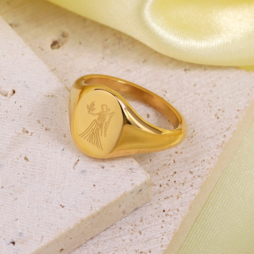 Zodiac star sign rings