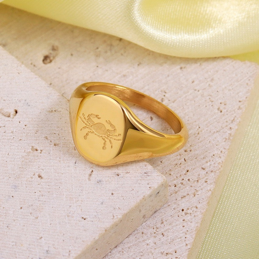 Zodiac star sign rings