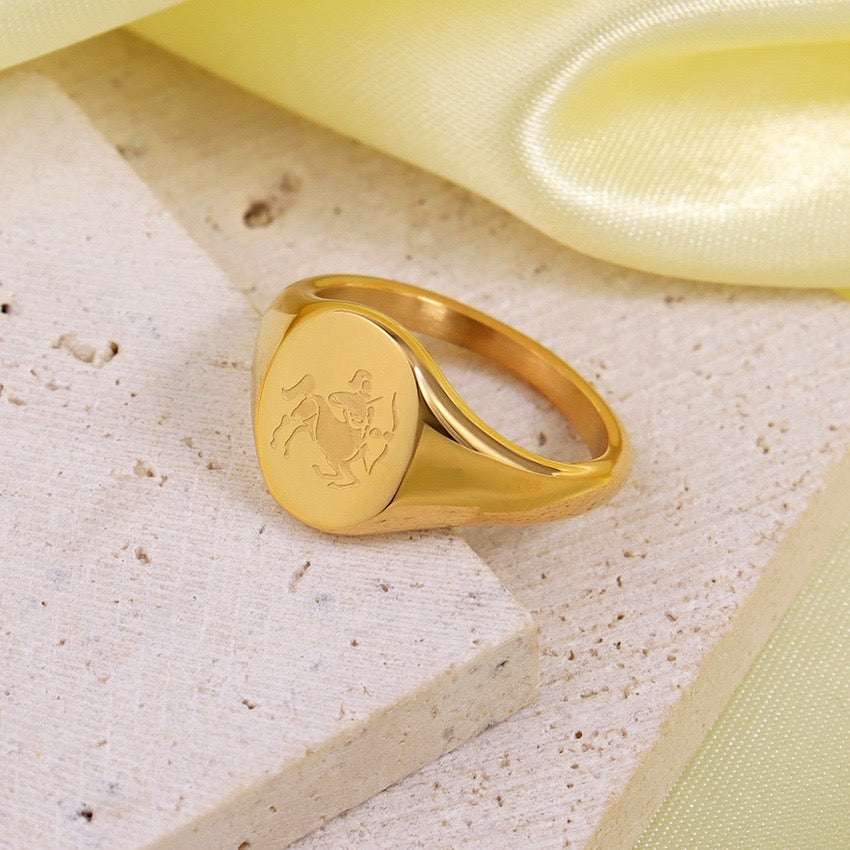 Zodiac star sign rings