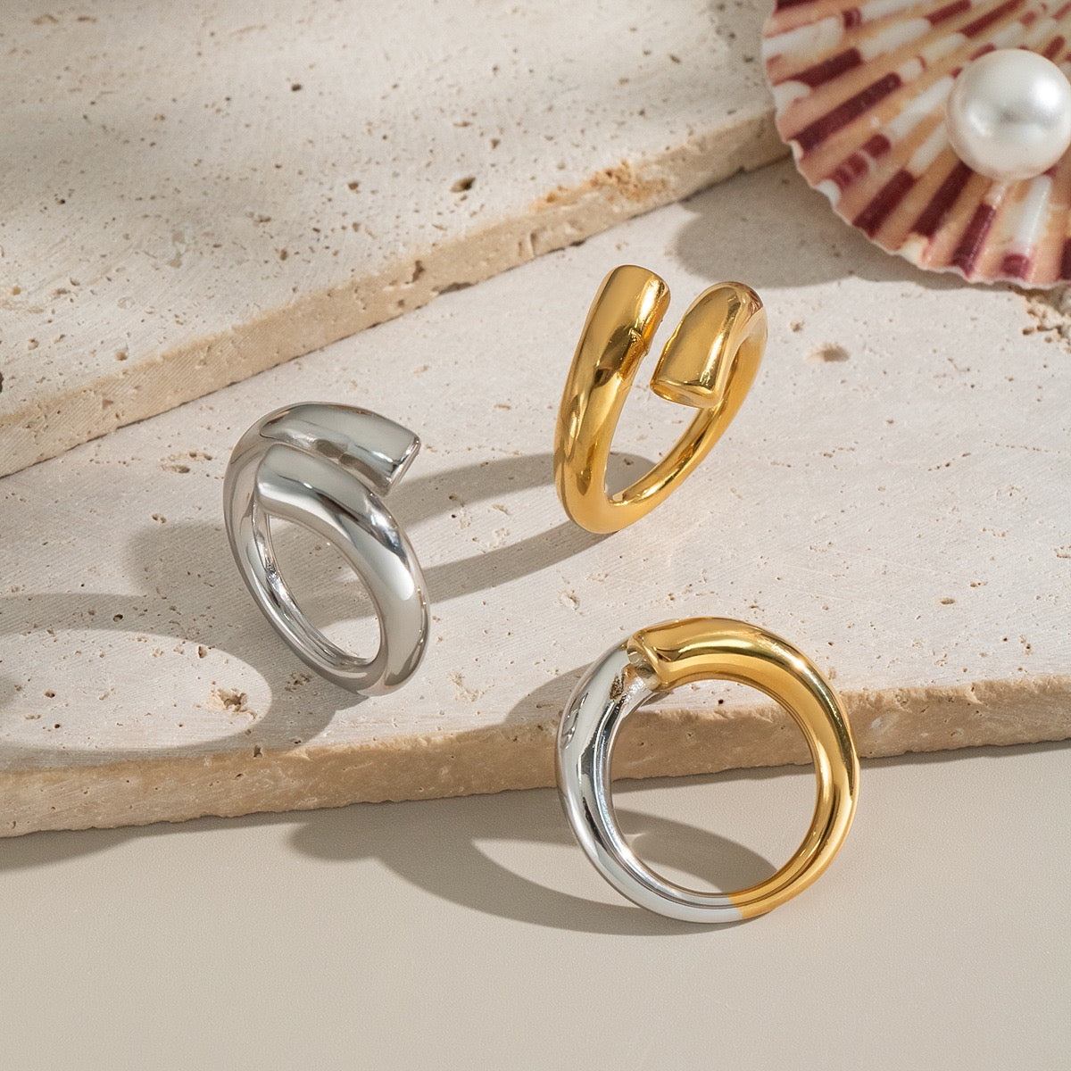 Cross band rings