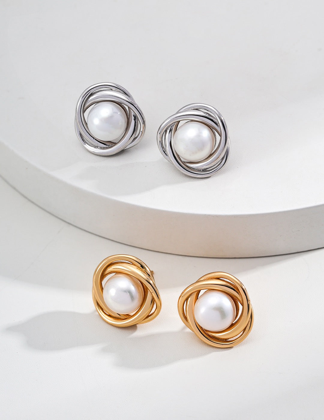 Palm beach Natural Pearl stud earrings