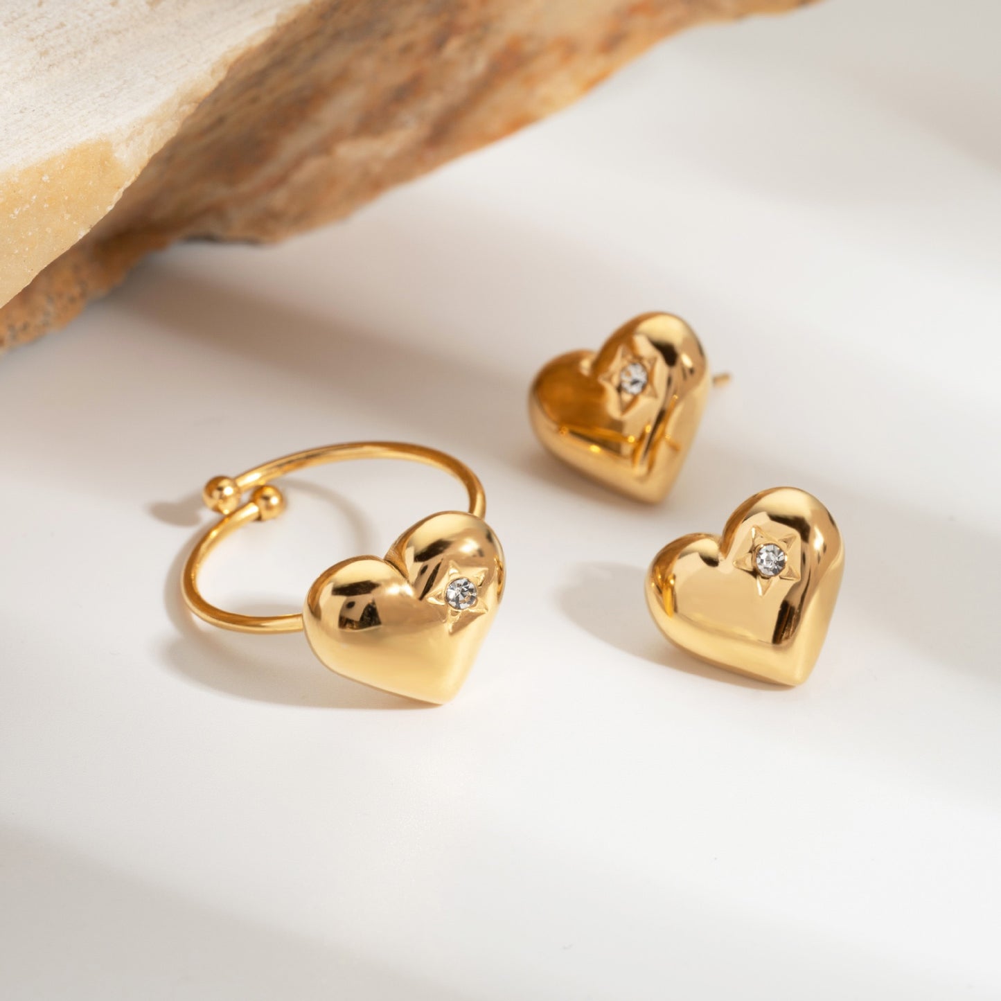 Starry heart ring