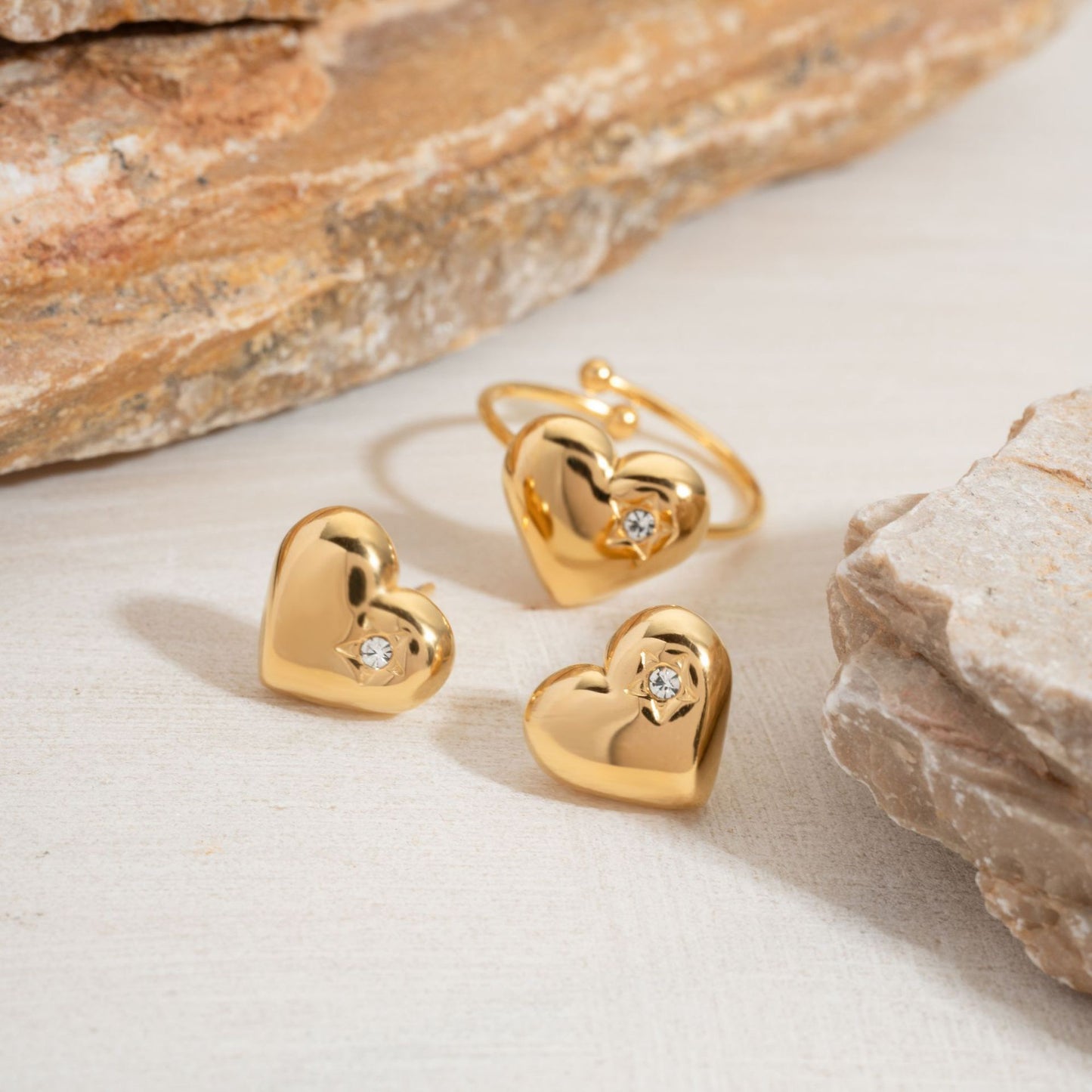 Starry heart ring