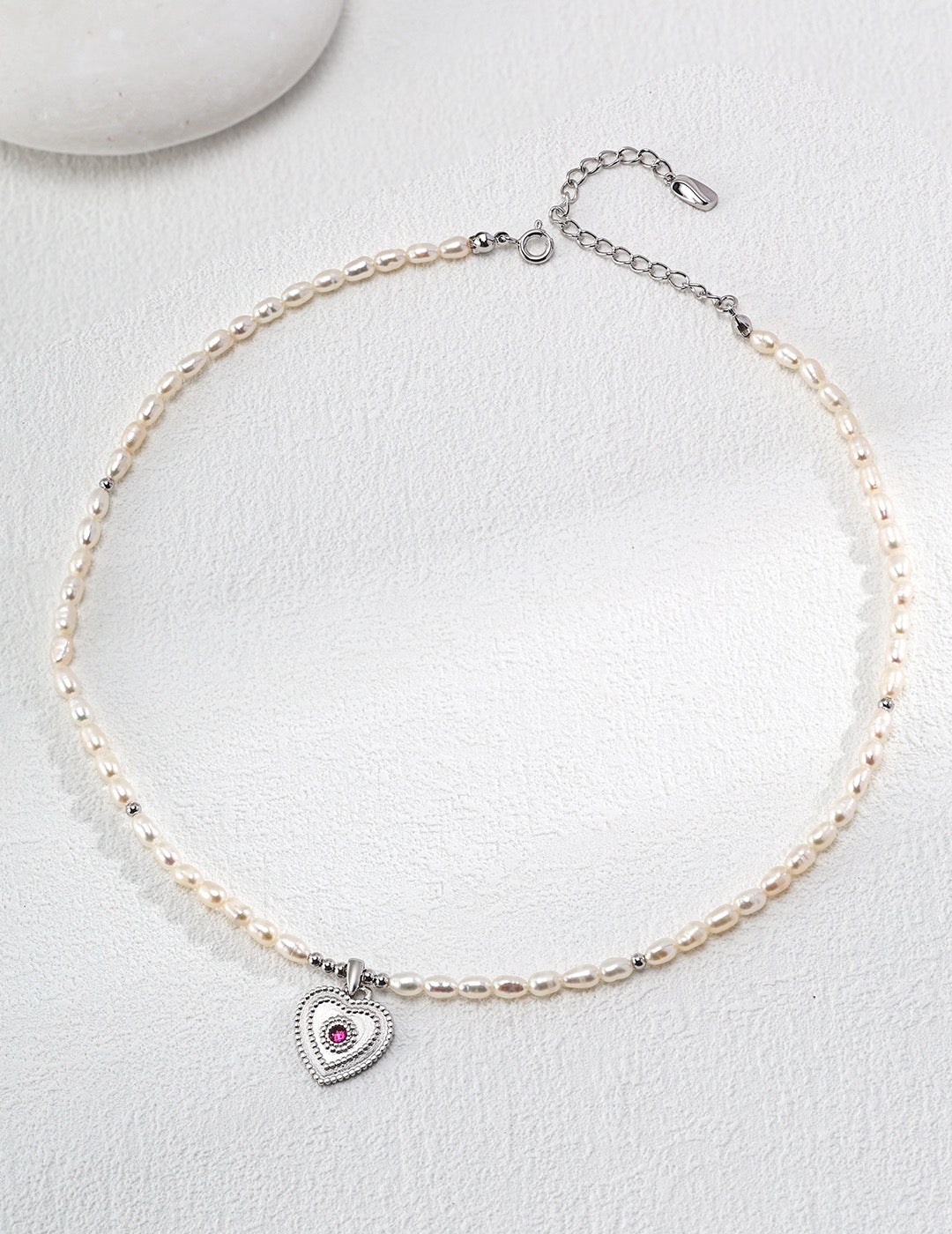 Peru Pink heart necklace