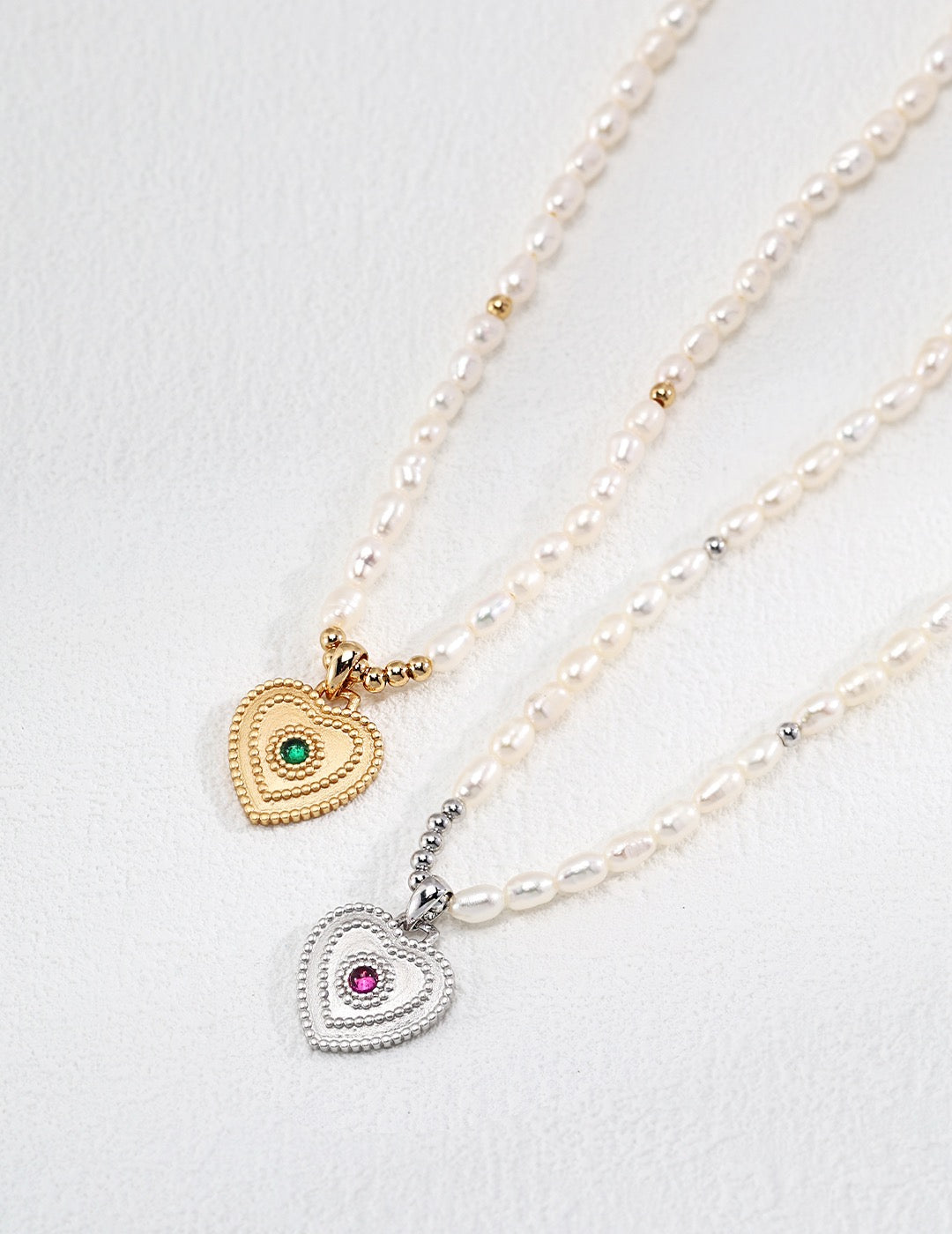 Peru Pink heart necklace
