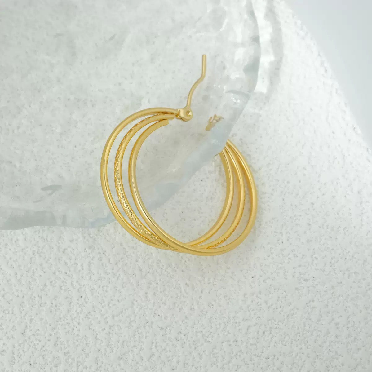 Triple big hoops
