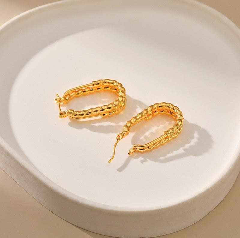 Layers gold plated hoops