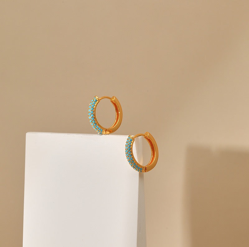 Blue turquoise hoops collection