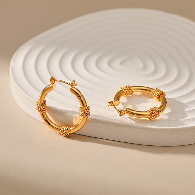 Gold plated hoops