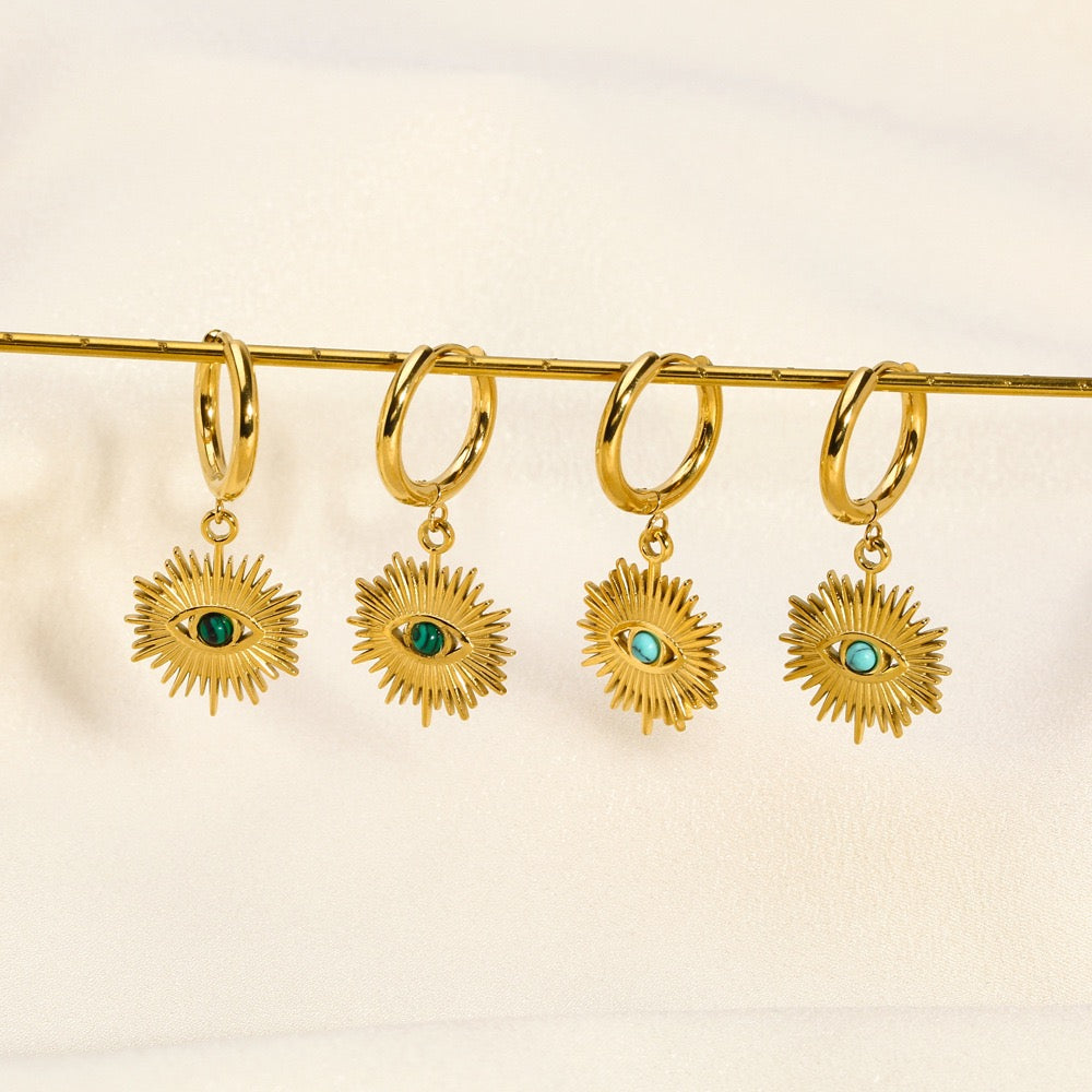 Evil eye sunny hoops