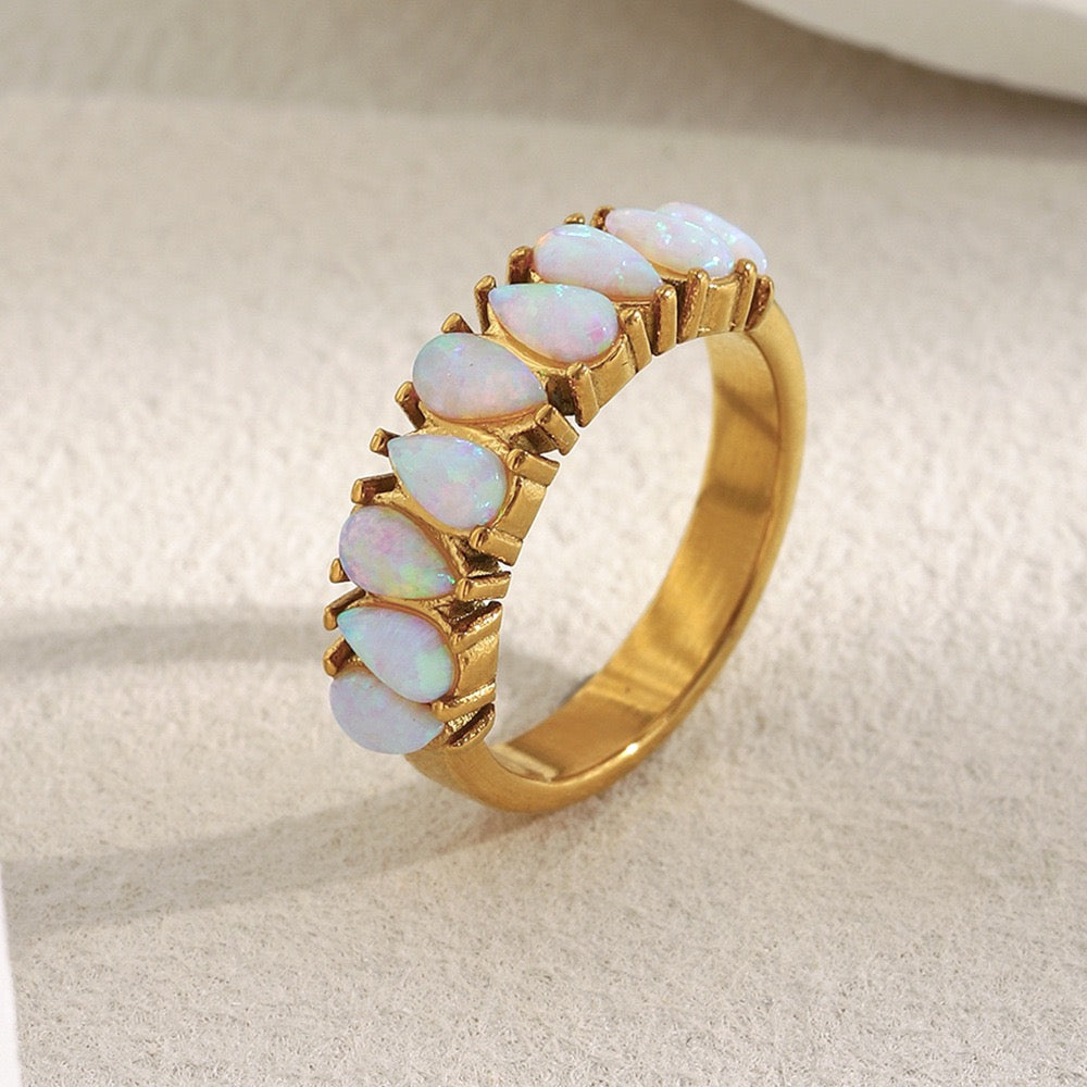 Opal band ring