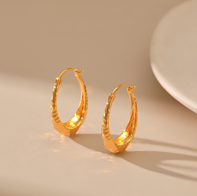 Gold plated hoops