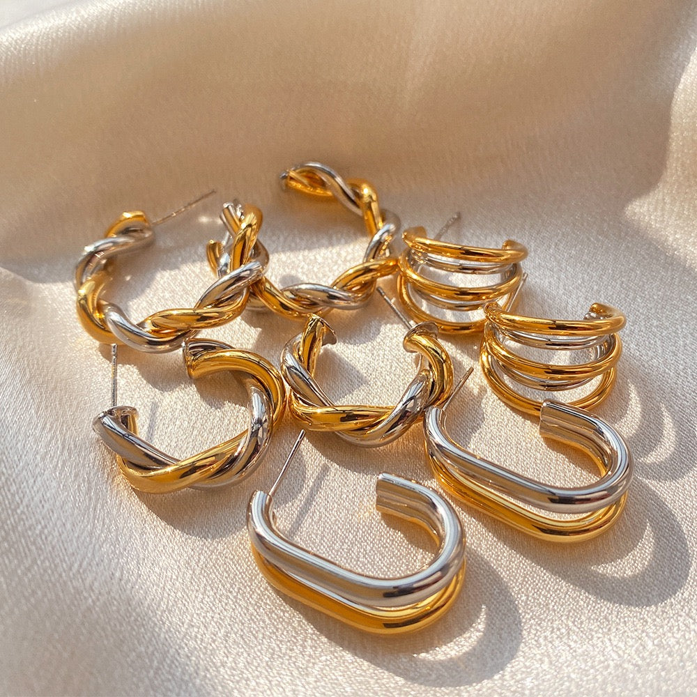 Gold and silver hoops collection